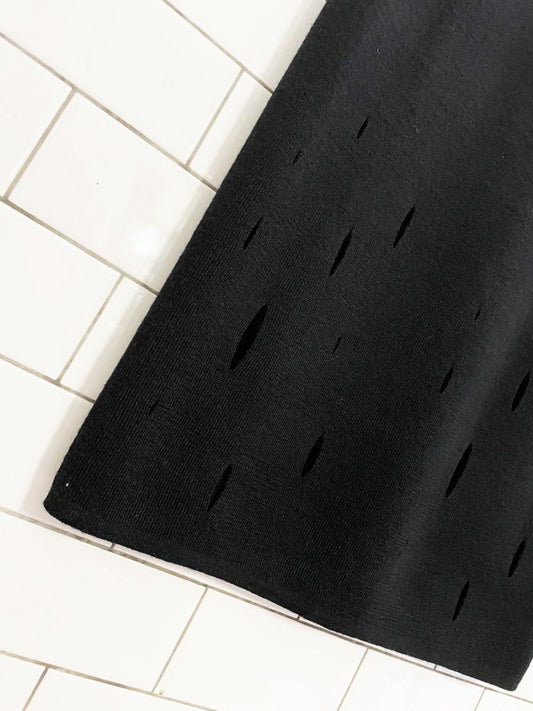 ana nonza wool - blend holey hem maxi skirt - good market thrift store