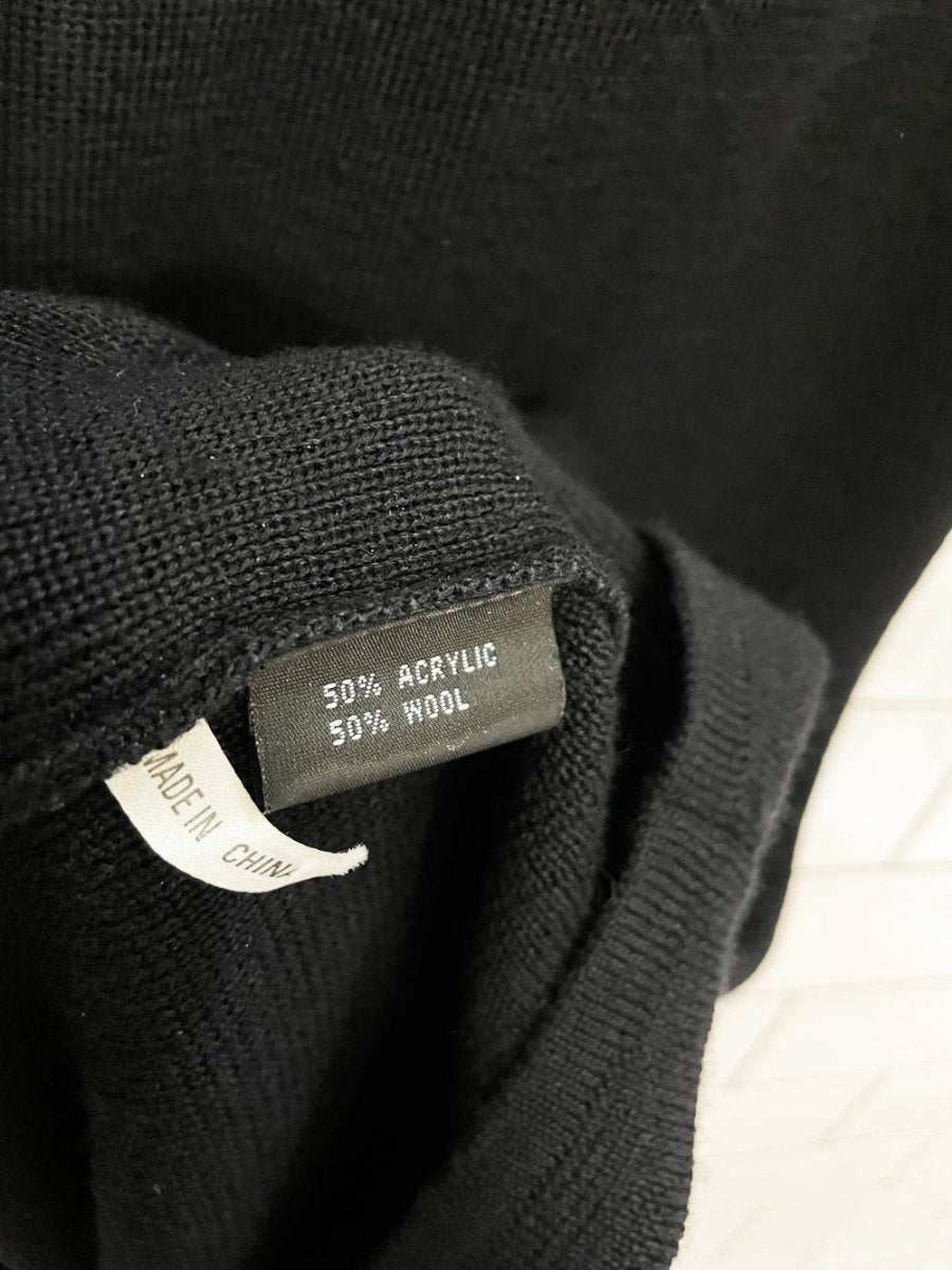 ana nonza wool - blend holey hem maxi skirt - good market thrift store