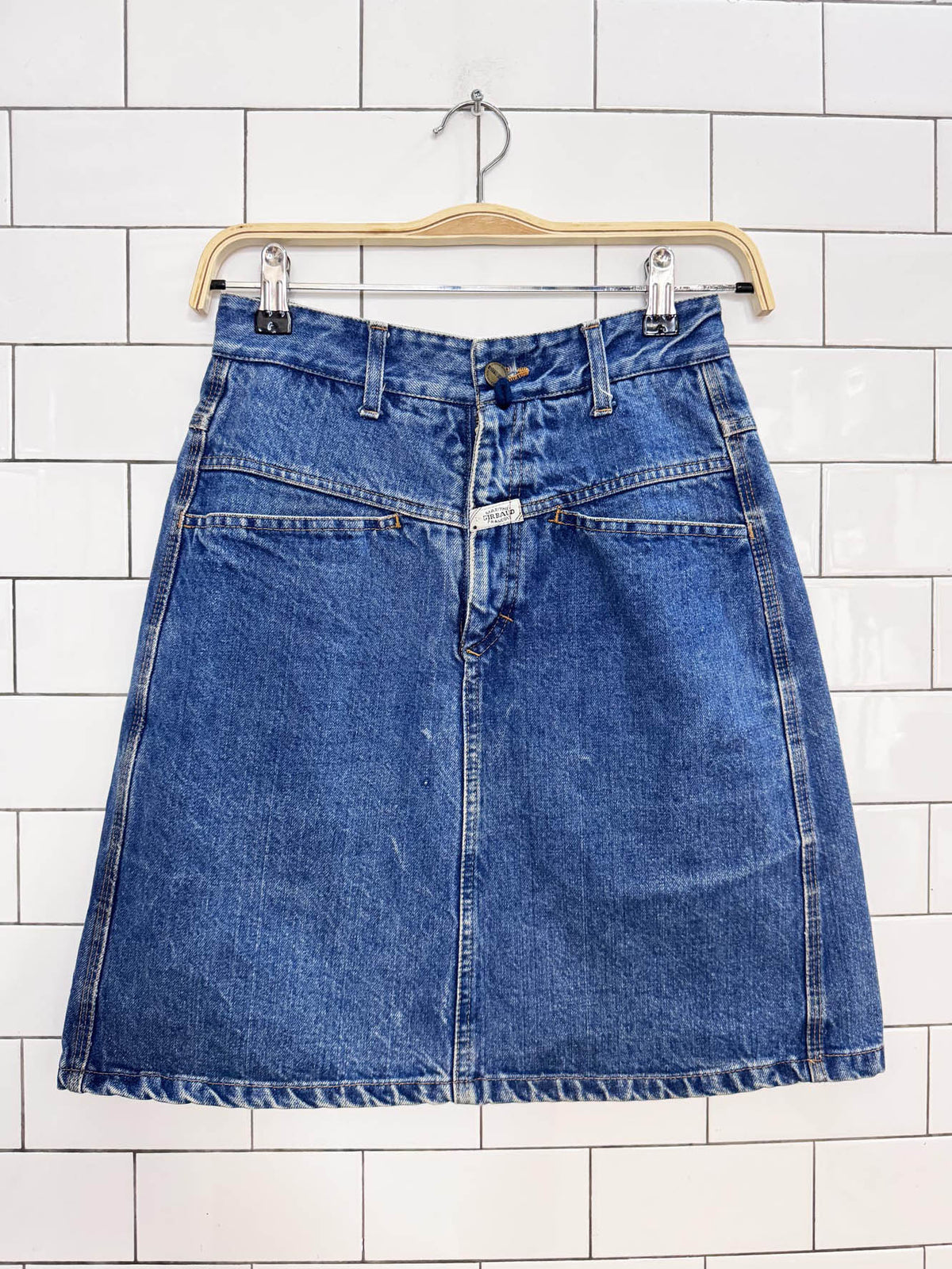 vintage 90s marithe francois girbaud denim mini skirt