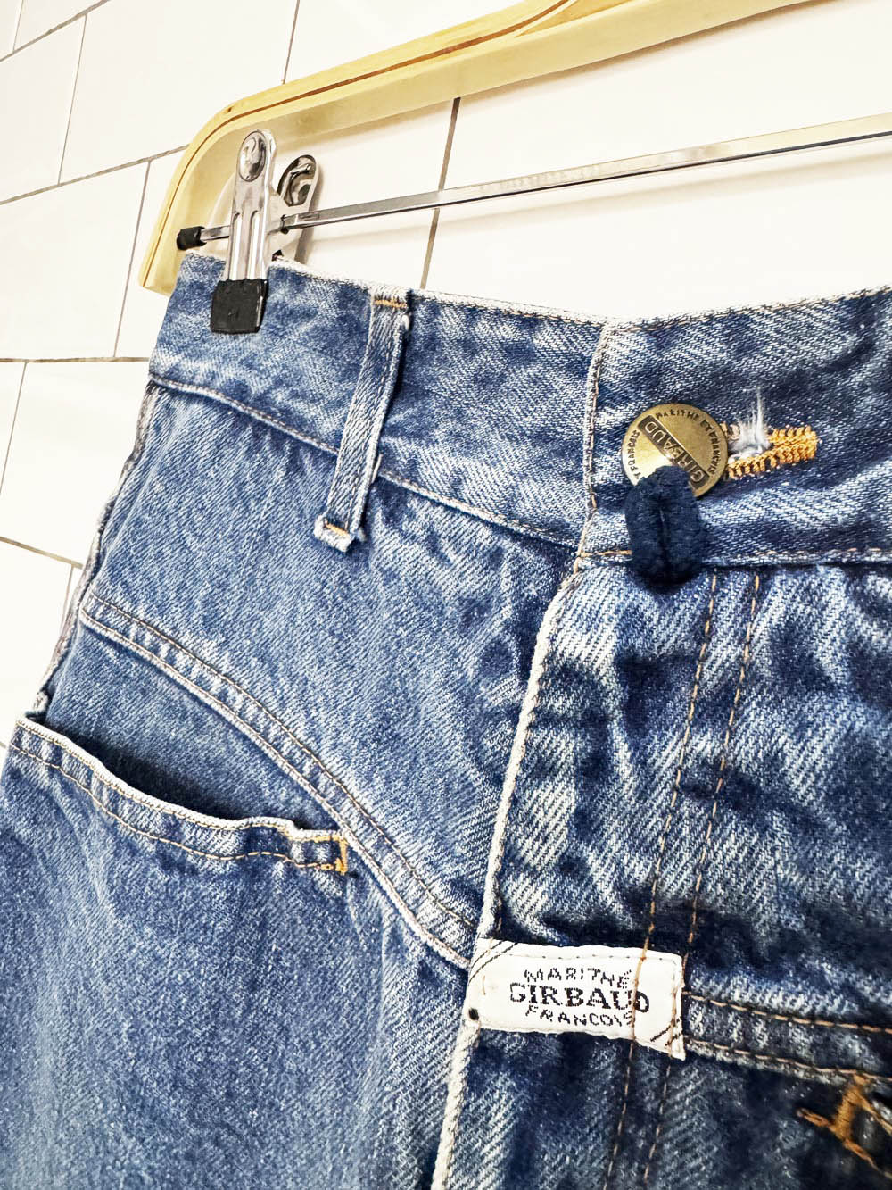 vintage 90s marithe francois girbaud denim mini skirt