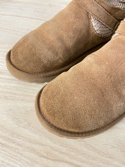 ugg purl strap chestnut knit sheepskin boot - good market thrift store