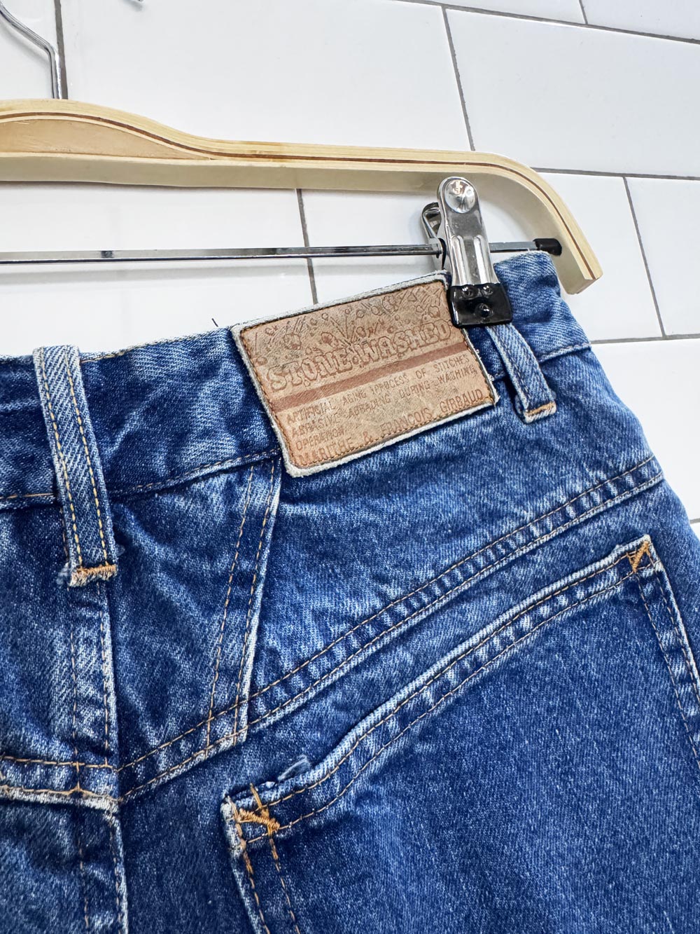 vintage 90s marithe francois girbaud denim mini skirt