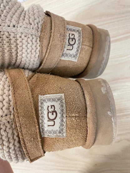 ugg purl strap chestnut knit sheepskin boot - good market thrift store