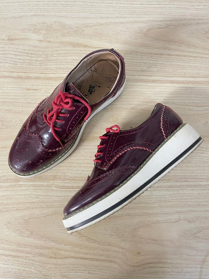 cherry patent oxford platform loafer - good market thrift store