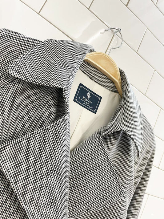 rag out houndstooth classic poly trench coat - good market thrift store