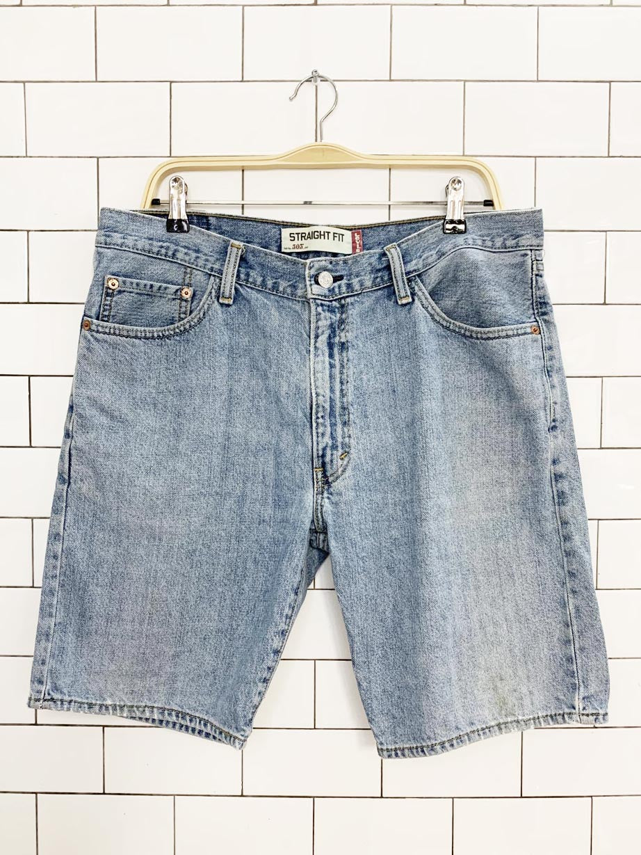 vintage 00s levi's 505 long denim shorts | straight fit