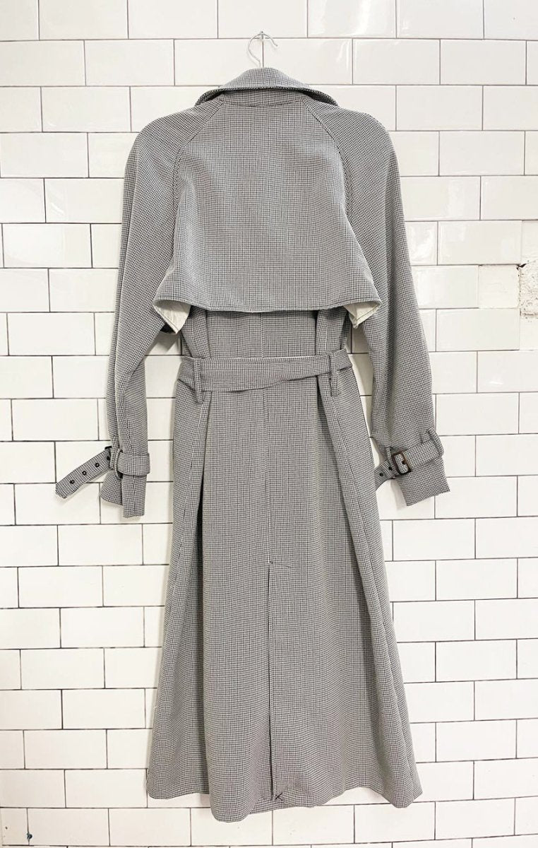 rag out houndstooth classic poly trench coat - good market thrift store