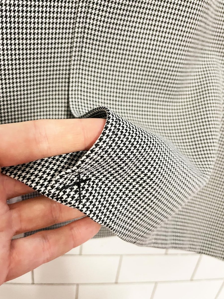 rag out houndstooth classic poly trench coat - good market thrift store