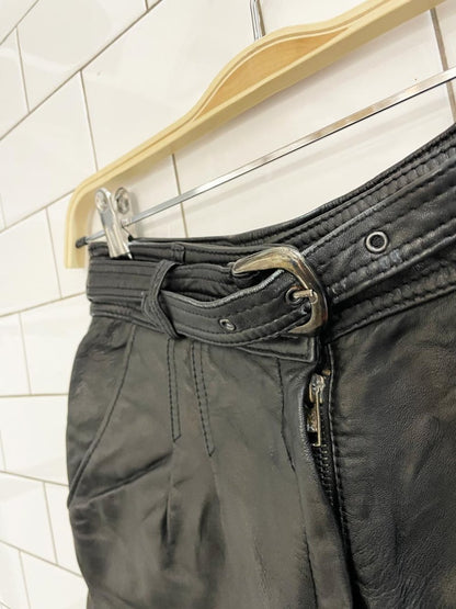 vintage high rise belted leather shorts - good market thrift store