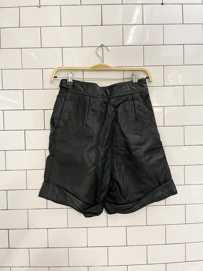 vintage high rise belted leather shorts - good market thrift store