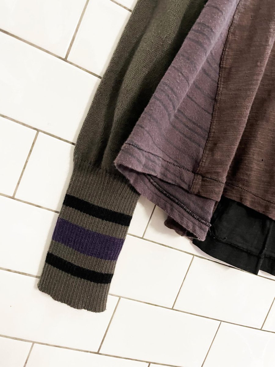 free people crochet trim long knit sleeve thermal - good market thrift store