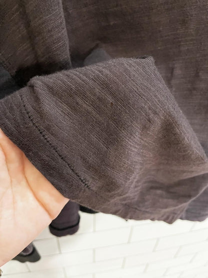 free people crochet trim long knit sleeve thermal - good market thrift store