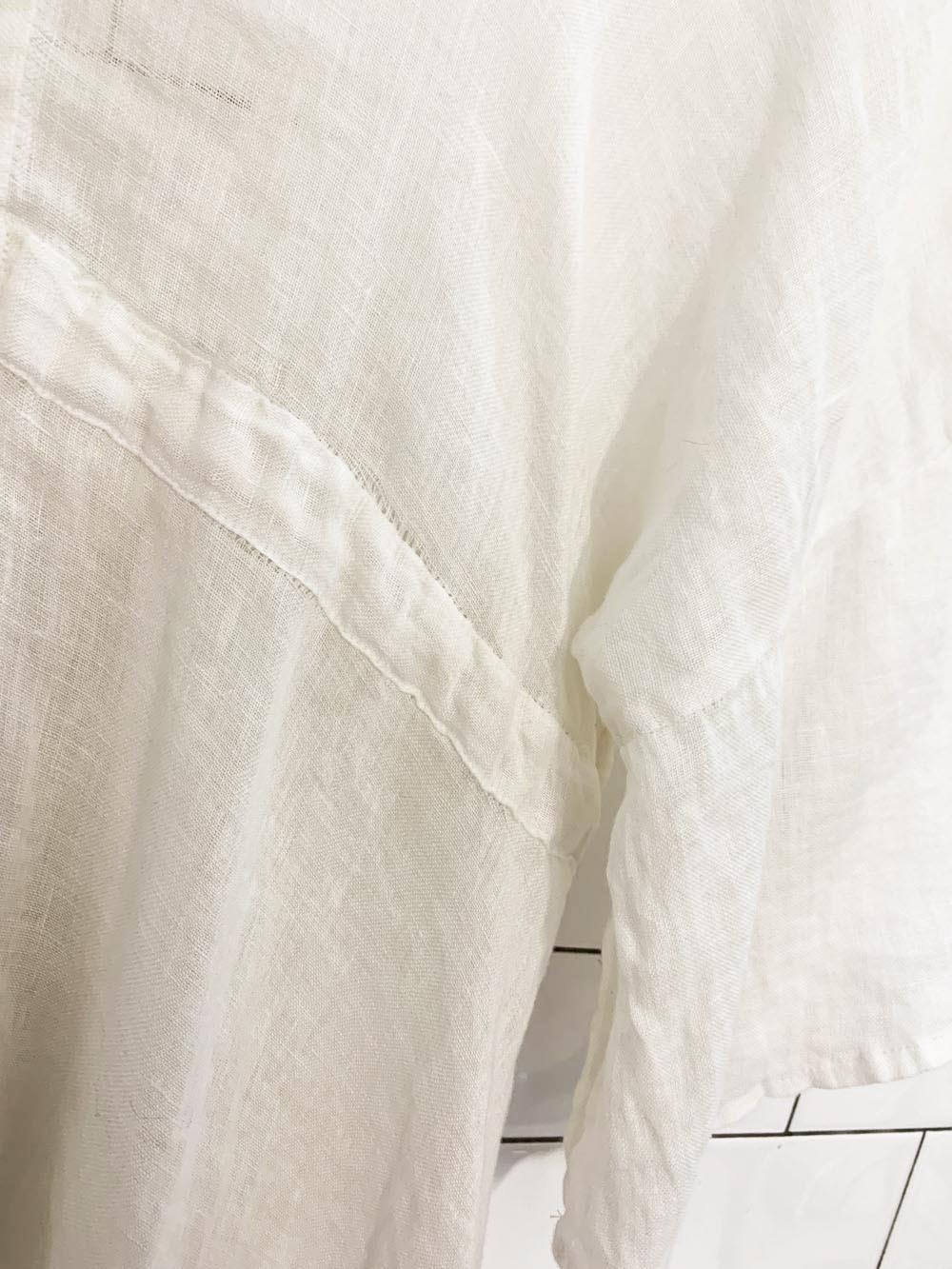 cynthia rowley 100% linen flutter sleeve cover up dress