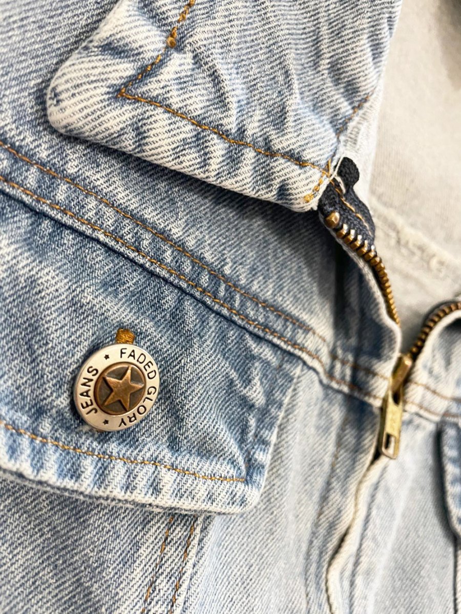 vintage 90s faded glory zip denim vest top - good market thrift store