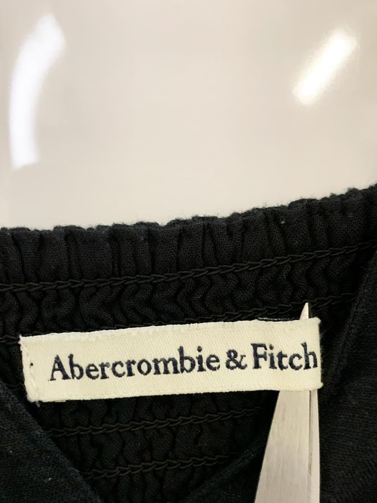 abercrombie & fitch linen-blend tiered maxi dress