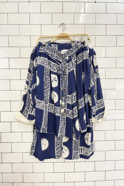 vintage 80s joseph ribkoff abstract shorts + jacket set - good market thrift store