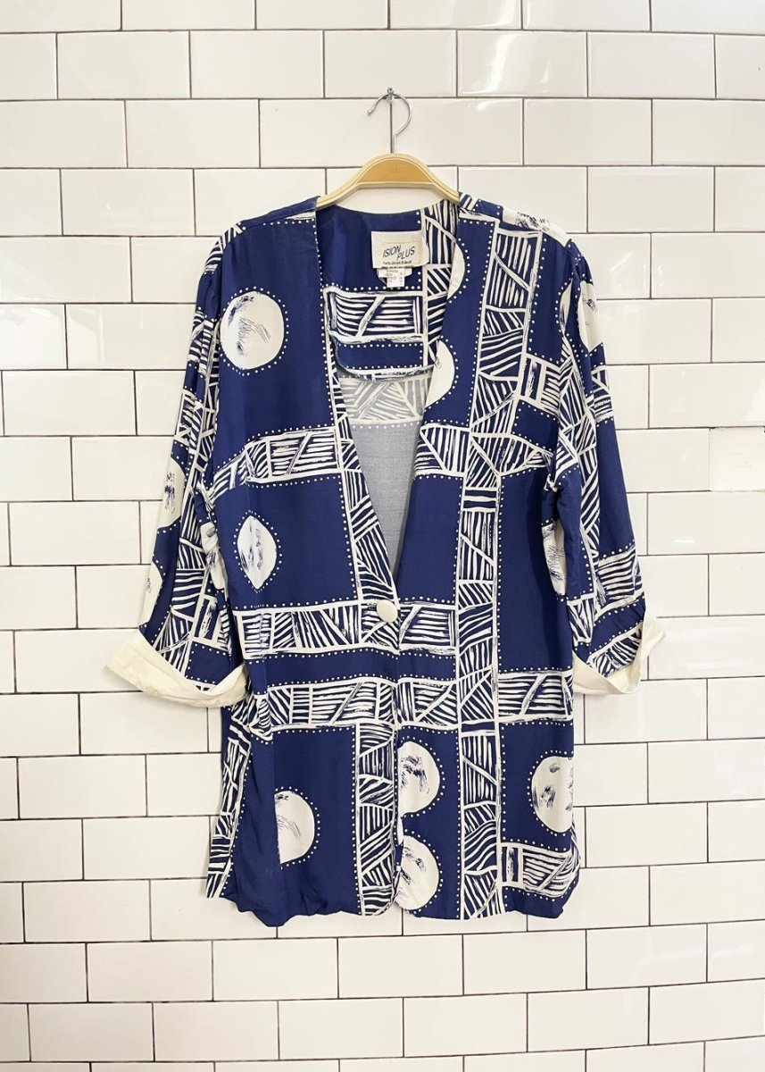 vintage 80s joseph ribkoff abstract shorts + jacket set - good market thrift store