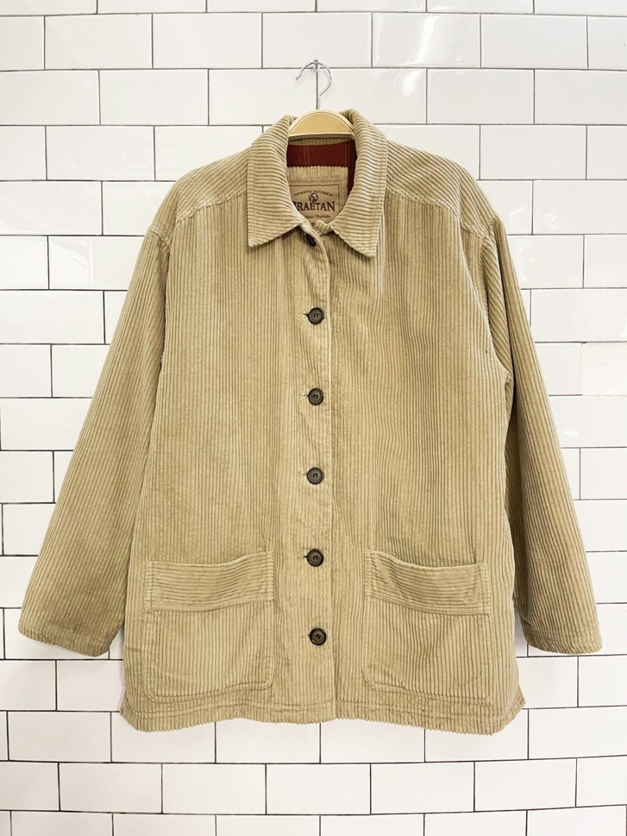 braetan chunky cord shirt flannel lined chore coat | made in India - good market thrift store