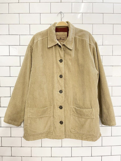 braetan chunky cord shirt flannel lined chore coat | made in India - good market thrift store