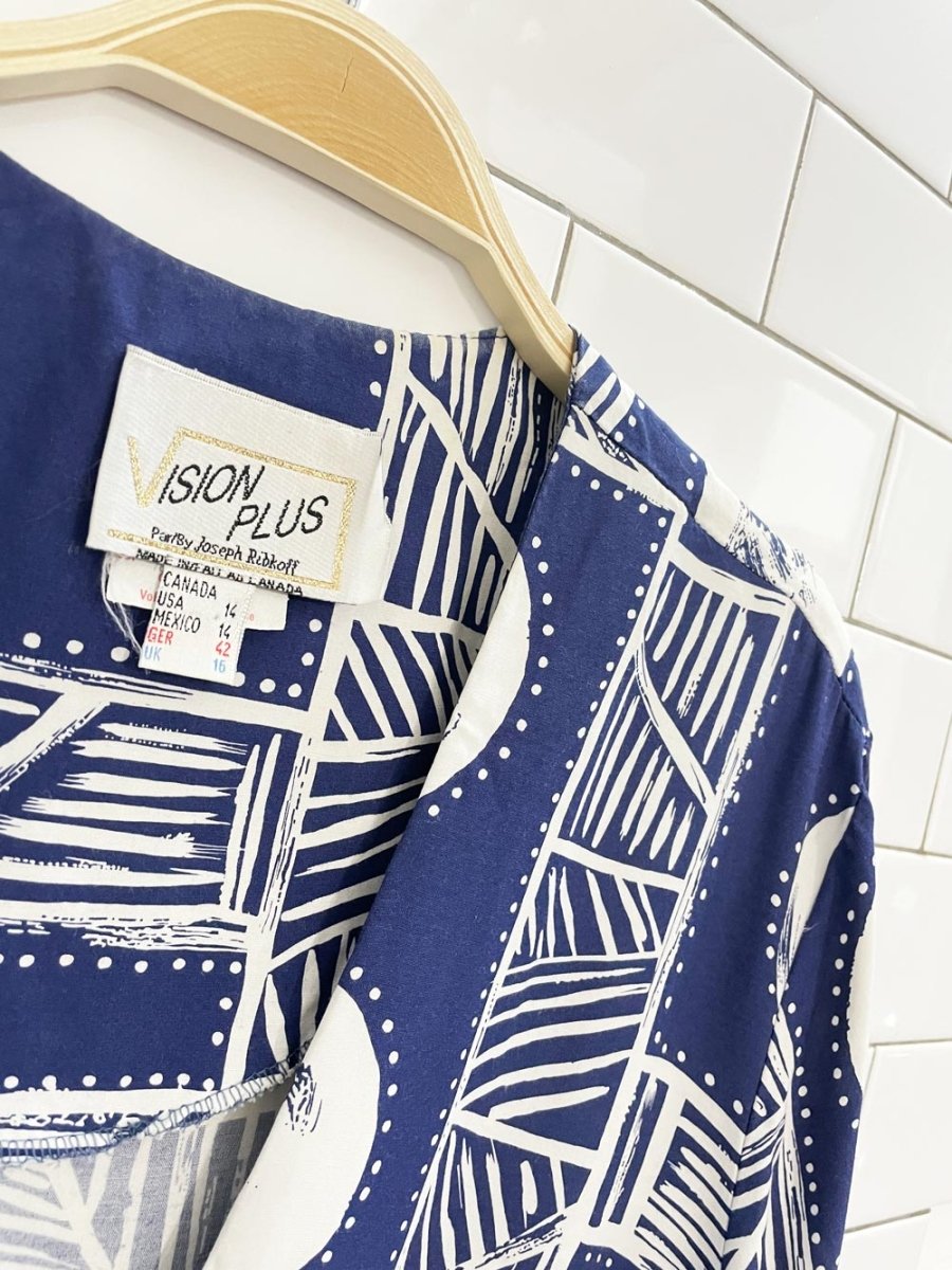 vintage 80s joseph ribkoff abstract shorts + jacket set - good market thrift store