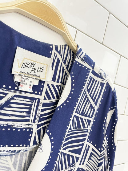 vintage 80s joseph ribkoff abstract shorts + jacket set - good market thrift store