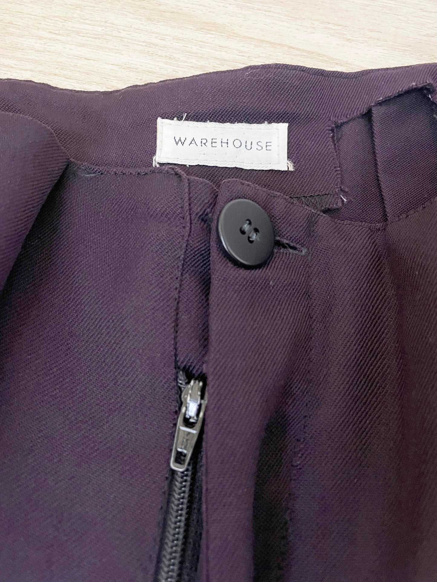 vintage 90s warehouse wool-blend pleated wrap wide leg pants