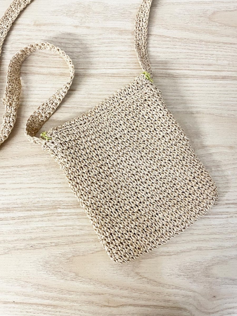 vintage straw floral crossbody bag - good market thrift store
