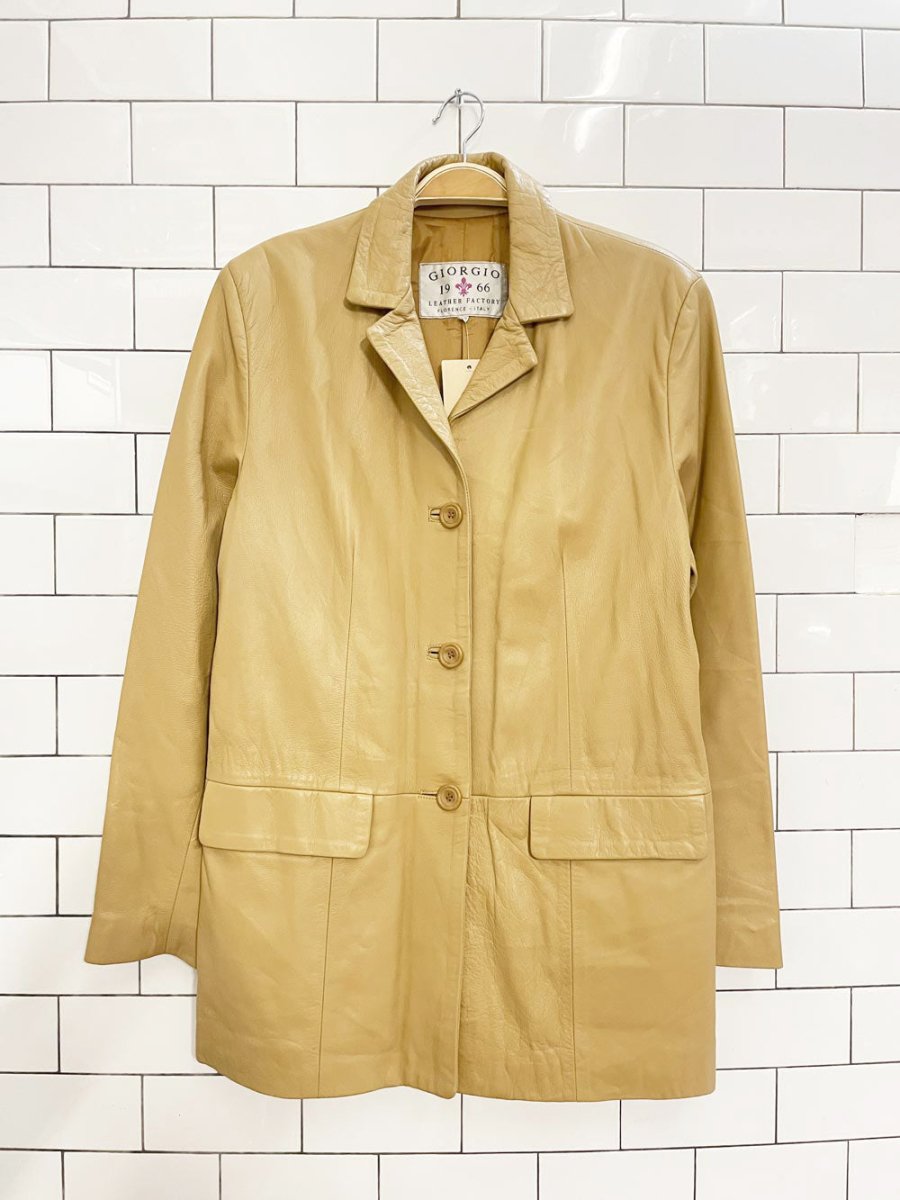 vintage giorgio 1966 butter leather button down jacket | made in Italy - good market thrift store
