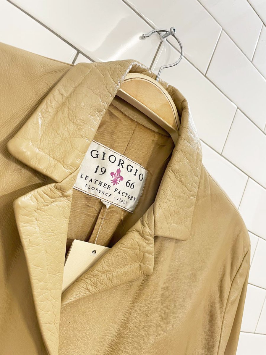 vintage giorgio 1966 butter leather button down jacket | made in Italy - good market thrift store