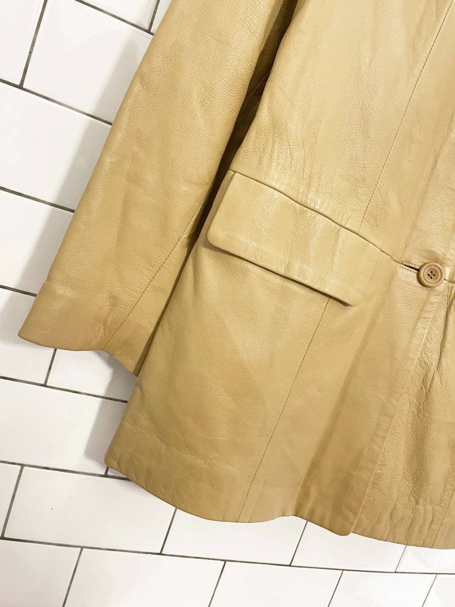 vintage giorgio 1966 butter leather button down jacket | made in Italy - good market thrift store