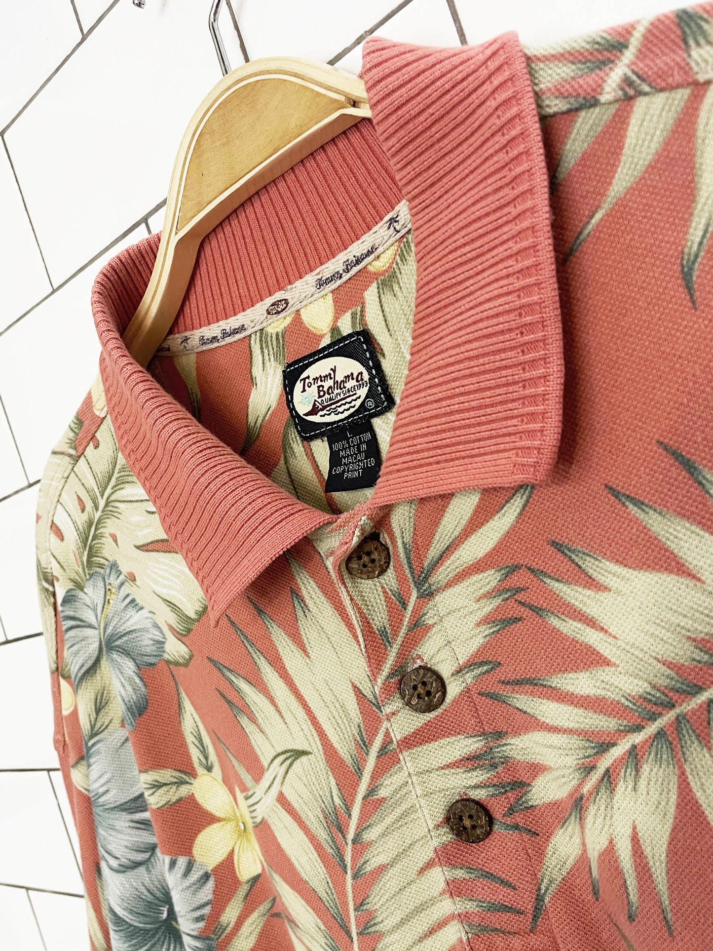 vintage 00s tommy bahama ribbed-collar resort polo