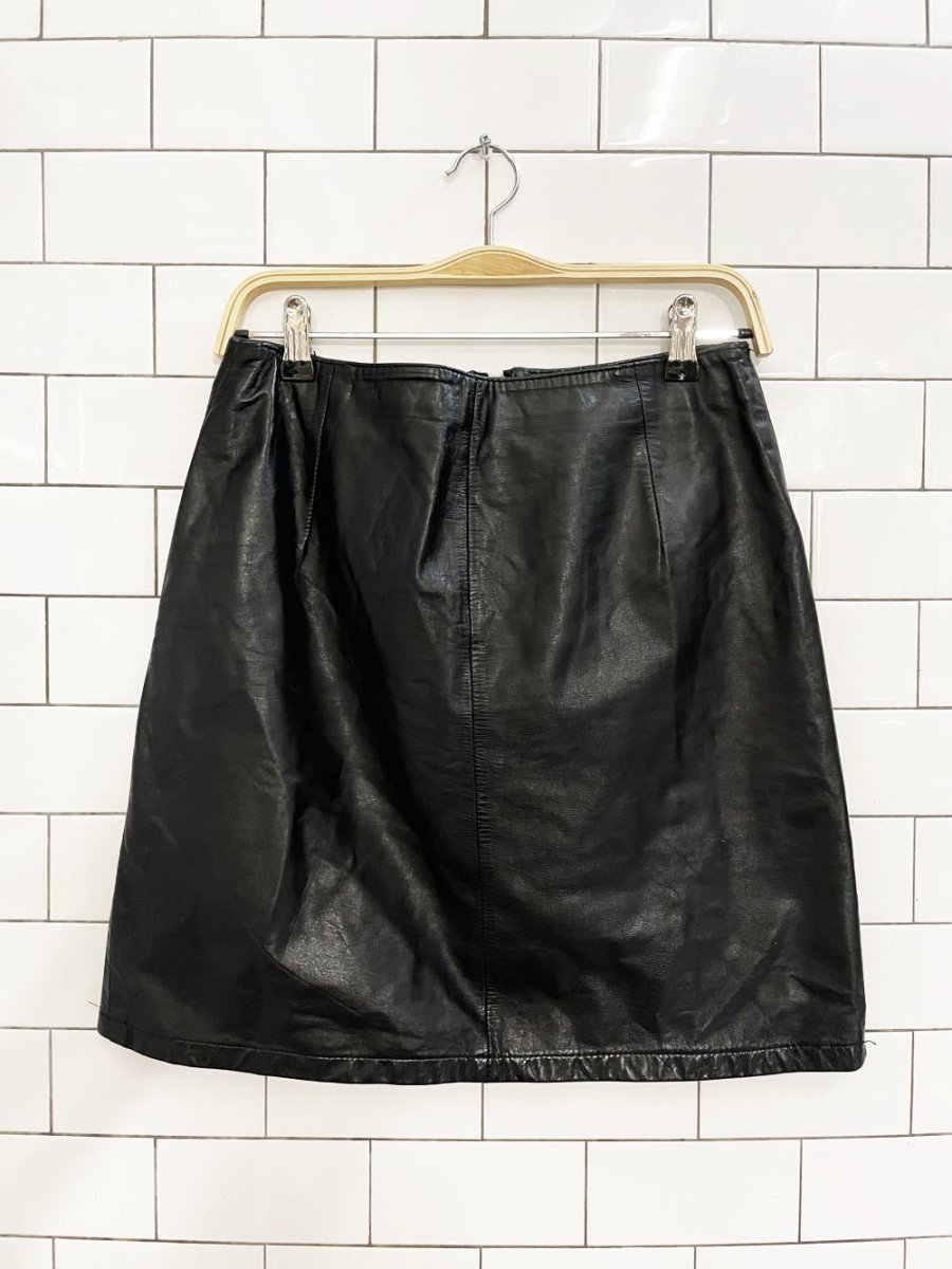 vintage 80s g jeunesse leather mini skirt - good market thrift store