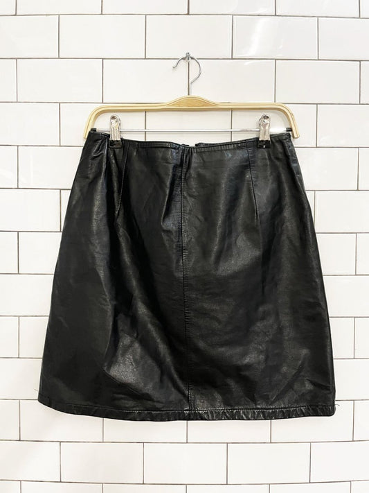 vintage 80s g jeunesse leather mini skirt - good market thrift store