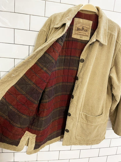 braetan chunky cord shirt flannel lined chore coat | made in India - good market thrift store