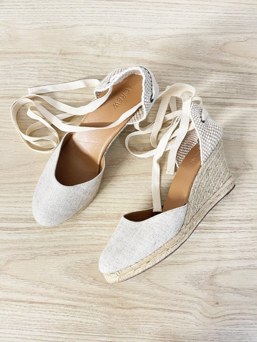 j crew wrap around ankle wedge espadrilles - good market thrift store