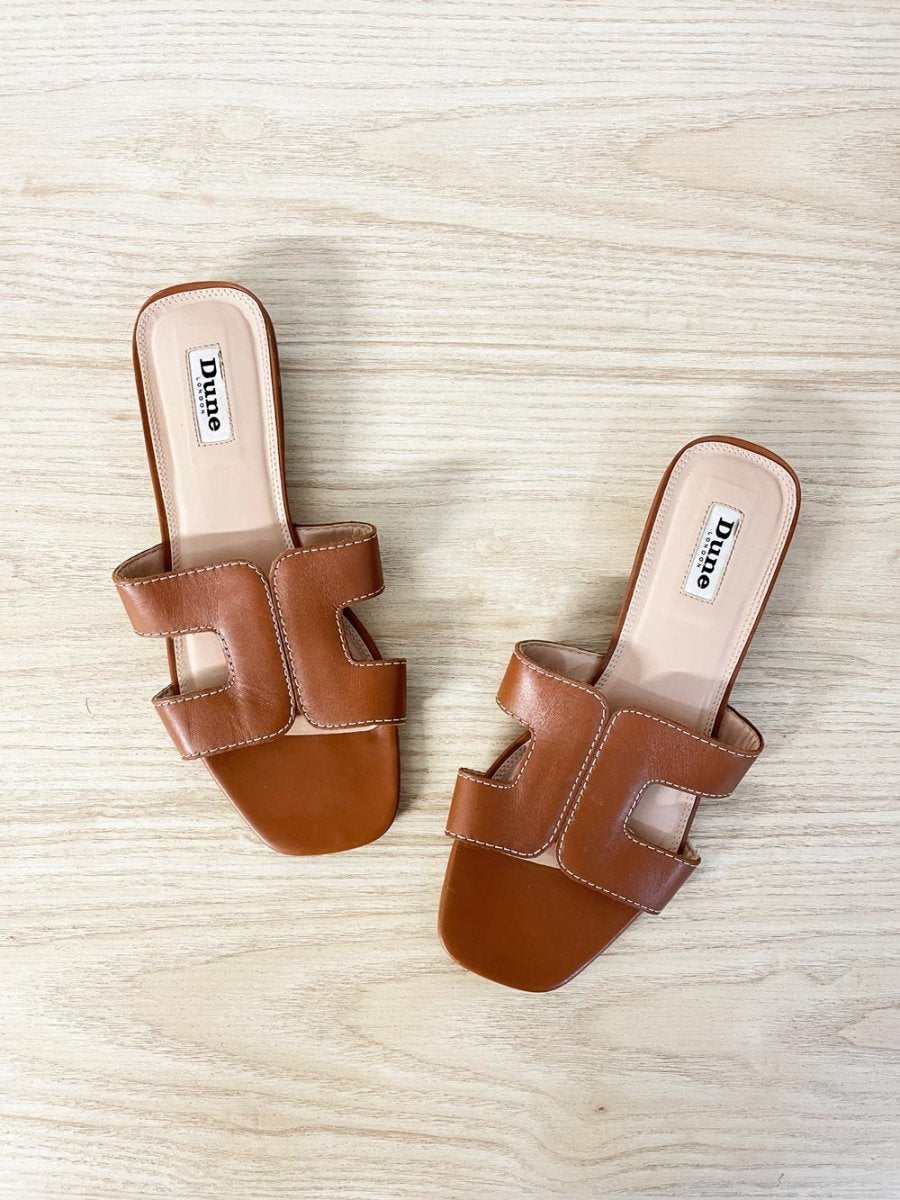 dune london loupe leather slide sandal - good market thrift store