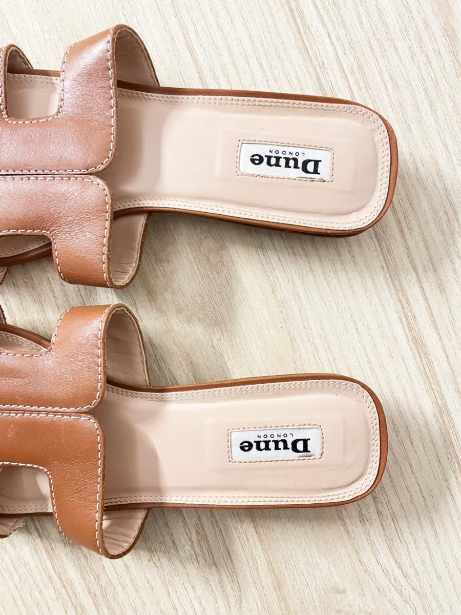 dune london loupe leather slide sandal - good market thrift store