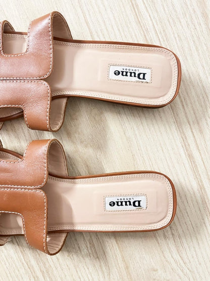 dune london loupe leather slide sandal - good market thrift store