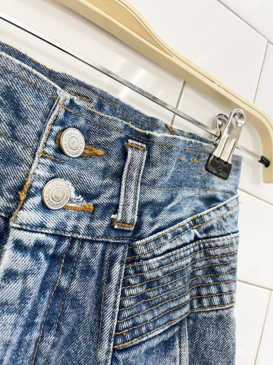 vintage 80s jordache high rise denim midi skirt - good market thrift store