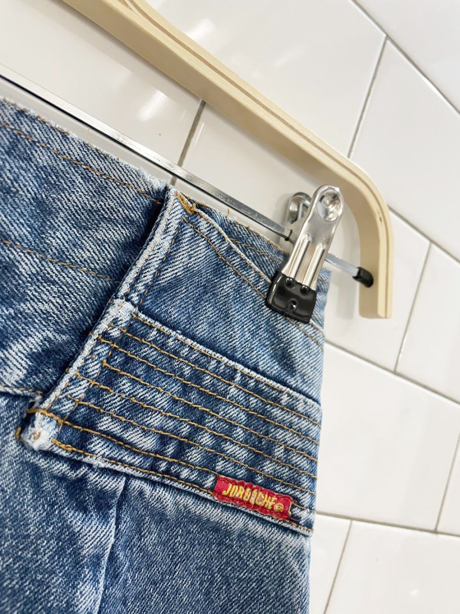 vintage 80s jordache high rise denim midi skirt - good market thrift store