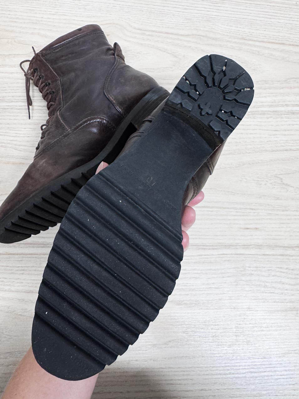 vintage JOA butter leather fleece wool lined lace up boot | lambskin