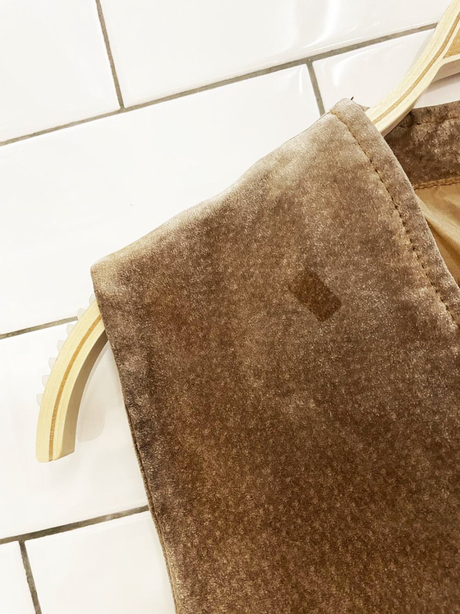 vintage 00s RTG patchwork suede minimal zip vest - good market thrift store