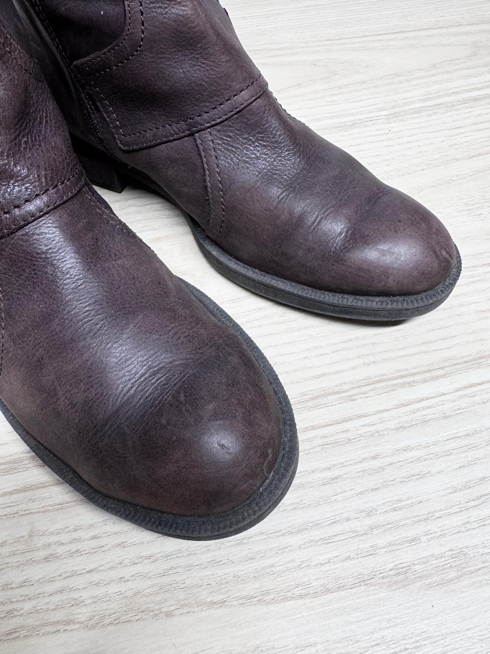 enzo angiolini rustic leather moto boots
