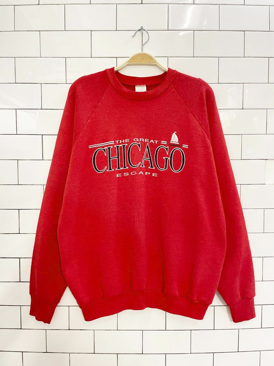 vintage 90s chicago raglan sweatshirt | fruit of the loom - good market thrift store