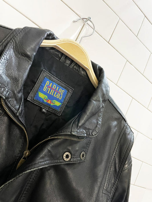 vintage 90s carlos soft leather bomber jacket - good market thrift store