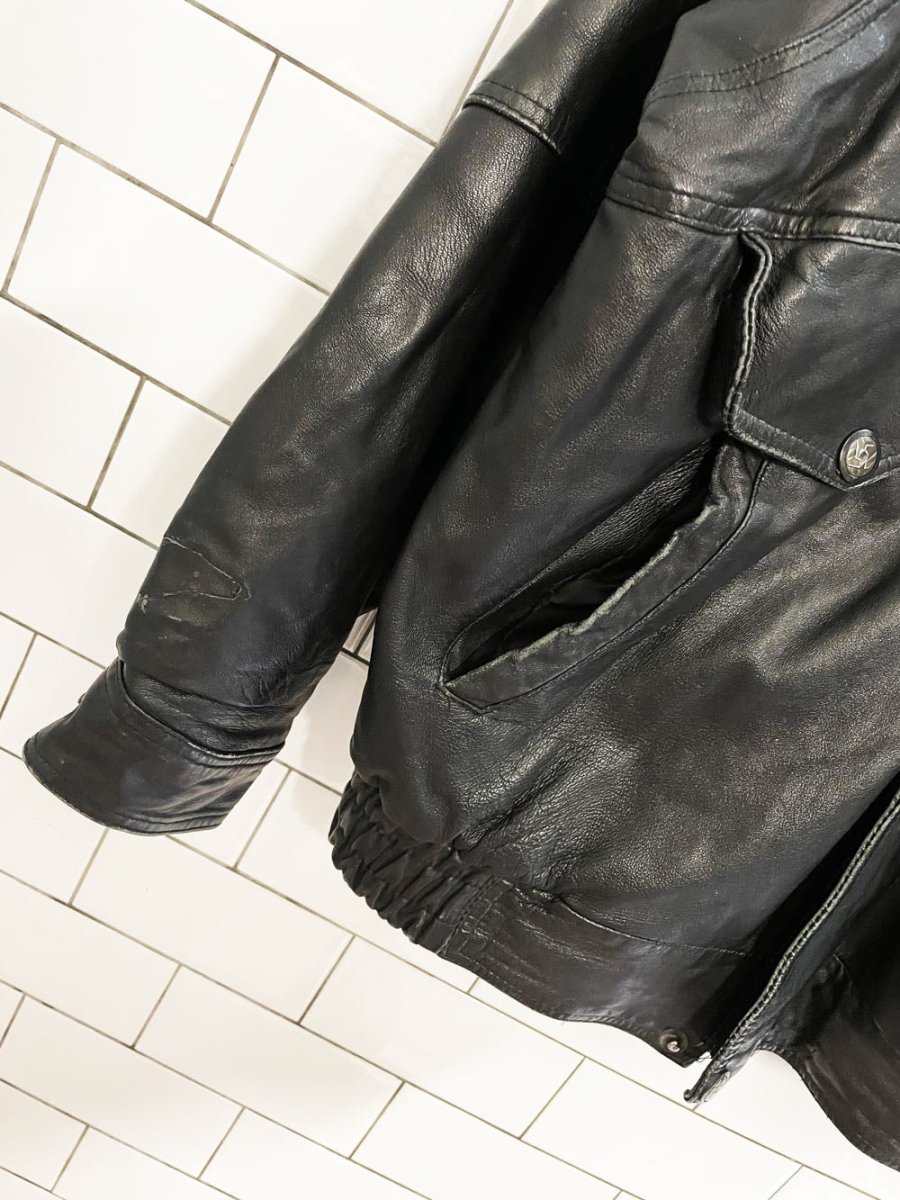 vintage 90s carlos soft leather bomber jacket - good market thrift store