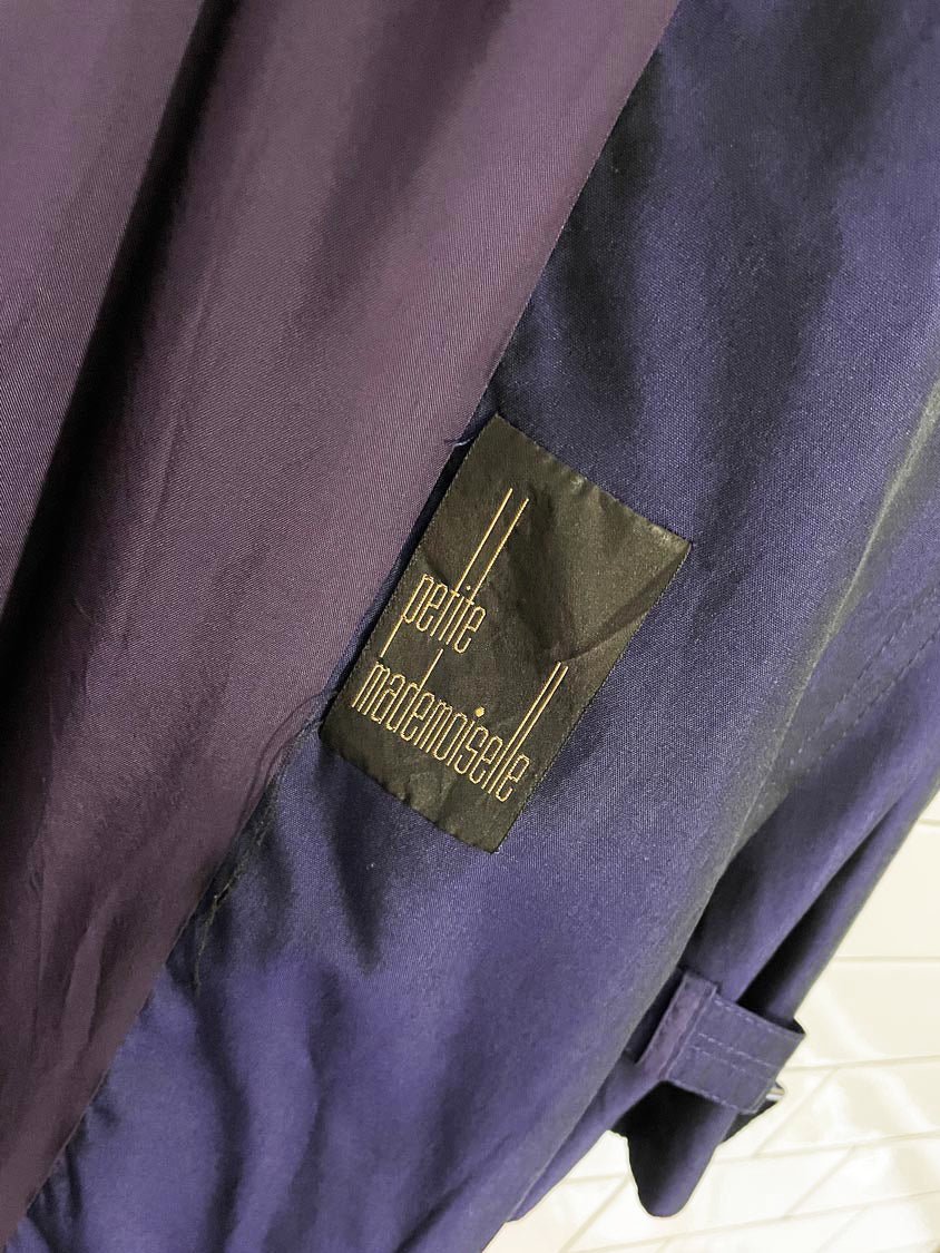 vintage 80s petite madmoiselle irredescent trench coat - good market thrift store