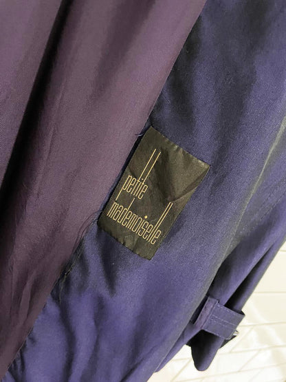 vintage 80s petite madmoiselle irredescent trench coat - good market thrift store