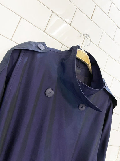vintage 80s petite madmoiselle irredescent trench coat - good market thrift store