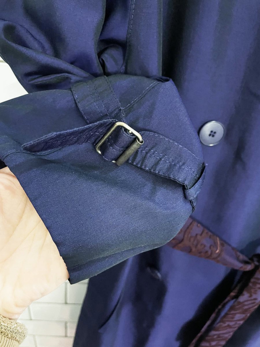 vintage 80s petite madmoiselle irredescent trench coat - good market thrift store